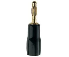 Inakustik 00814841, 4 mm bananinis kištukas, juodas, raudonas, kištukas, tiesus, auksinis, 10 mm²