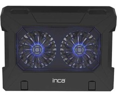 INCA ERGONOMIKUS DVIGUBAS VENTILIATORIUS + STOVAS + SU GUMINIS TYLIUS NEŠATINIŲ BOOK AUSINTUVIU Juodas