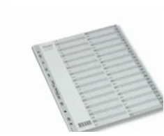 Indeksas, Bantex Basic-line, plastikinis, A4, pilkas, 1-54
