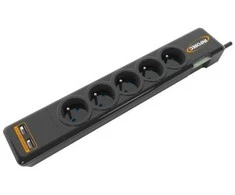 Infosec Communication „Infosec S5 USB NEO“, 306 J, 5 kintamosios srovės lizdai, F tipo, 230 V, 50 Hz, 3680 W