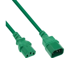 InLine® Maitinimo kabelio ilgintuvas, C13–C14, žalias, 0,5 m