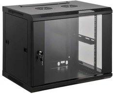 Intellinet 19 colių tinklo spintelė – montuojama ant sienos (standartinė), 6U, 450 mm gylio, juoda, surinkta, maks. 60 kg, tinka naudoti ant stalo arba ant grindų, naudingas gylis 350 mm, metalinės ir stiklinės durys, galinė panelė, nuimami šonai, dalys montavimui ant sienos (pvz., varžtai / kaiščiai) nepridedamos, prie sienos tvirtinama lentyna, 6U, 60 kg, 15 kg, juoda