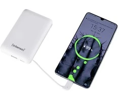 Intenso Powerbank XC10000 baltas + USB-A iki C tipo kabelis 10000 mAh