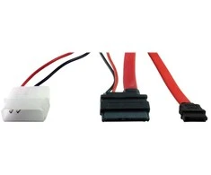 Inter-Tech SATA - SATA Slimline + Molex, 0,3m, Raudona (88885264)