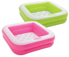 Intex 57100, Inflatable pool, 57 L, Square, 1 yr(s), Vinyl, Žalias, Rožinė, Baltas