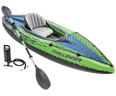 Intex K1, Inflatable kayak, 1 person(s), 100 kg, Juodas, Mėlyna, Žalias, Pilkas, Polyvinyl chloride (PVC), 1 seat(s)