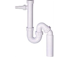 INTRA JUVEL Juvel universalus sifonas – dalinai surinktas. 1½"–40 mm sifonas ir 50 mm latakas.