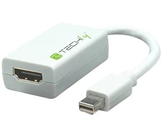 Intracom Techly MDP-HDMIF Mini DisplayPort vyriškos jungties į HDMI moteriškos jungties adapteris, baltas, 0,15 m IADAP