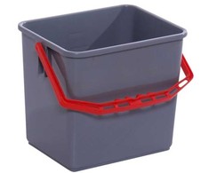 Kibirėlis, Tina Trolleys, 240x190x220 mm, pilkas, PP, su raudona rankena, 6 l.