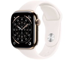 Išmanusis laikrodis Apple Watch 11 GPS + Cellular 42mm Gold Titanium Sport Band S/M Rožinė (MF8W4ZR/A)