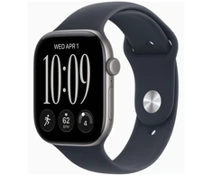 Išmanusis laikrodis Apple Watch Series 12 GPS + Cellular 46mm Kosminė pilka Aliuminio Case with Navy Mėlyna Sport Band - M/L, OLED, Jutiklinis ekranas, 64 GB, Wi-Fi, GPS (satellite), 38.6 g