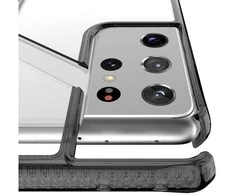 ITSKINS HYBRID CLEAR dėklas, skirtas „Samsung Galaxy S21 Ultra 4G / 5G®“. Juodas ir skaidrus.