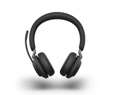 Jabra Evolve2 65 ausinės, stereo, belaidė, Bluetooth, juoda su Link 380 USB-A, optimizuota vieningam ryšiui