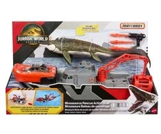 Jurassic Park Rinkinio „Matchbox Jurassic World“ mozauras ir gelbėjimo valtis