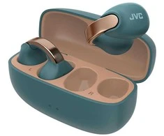 JVC HA-NP1T, Tikrai belaidės stereofoninės ausinės (TWS), 20–20 000 Hz, Skambučiai / Muzika, 9,7 g, Ausinės su mikrofonu, Mėlynos, Auksinės
