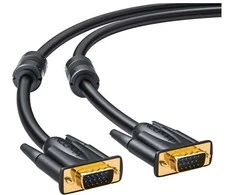 deleyCON VGA kabelis – HQ – juodas – 3,00 m, VGA: Han – VGA: Han
