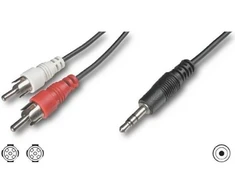 Kabelis Techly Jack 3.5mm - RCA (Cinch) x2 0.5m juodas (504402)