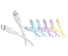 Kabelis USB Goobay Rinkinys Pastel Power Pack 6 silikonowych kabli USB-C, 1,5 m, mėlyna rožinė liliowy turkio balta geltona