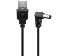 USB laidas Goobay USB-A - DC 5.5 x 2.1 mm 1 m Juodas (RB55158)