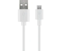 Goobay USB-A – microUSB laidas, 0,5 m baltas (JAB-4780401)