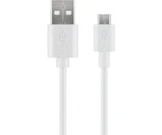 Goobay USB-A – microUSB laidas, 0,5 m baltas (JAB-4780401)