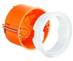 Kaiser Fototechnik KAISER Įvado dėžutė CEE 16A, kiaurymė Ø74 mm, gylis 50 mm. Plokštės storis 12,5-35 mm, oranžinė