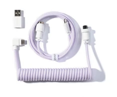 Keychron susuktas aviatorinis kabelis 8K, violetinė, 176 m, 1 vnt., susuktas, pintas, USB Type-C, Aviator