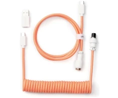 Keychron Susuktas aviatorinis kabelis 8K, oranžinis, 176 m, 1 vnt., susuktas, pintas, USB Type-C, aviatorinis
