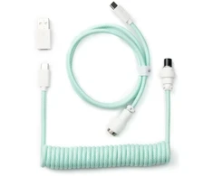 Keychron spiralinis aviator kabelis 8K, mėtų spalvos, 176 m, 1 vnt., spiralinis, pintas, USB Type-C, aviator