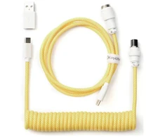 Keychron Susuktas aviatorinis kabelis 8K, geltonas, 1,76 m, 1 vnt., susuktas, pintas, USB Type-C, aviatorinis