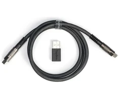 Keychron Dvigubo apvalkalo Geek kabelis 8K, 1 m, USB C, USB C, 0,48 Gbit/s, juodas