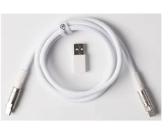 Keychron Dvigubo apvalkalo Geek kabelis 8K, 1 m, USB C, USB C, 0,48 Gbit/s, Balta
