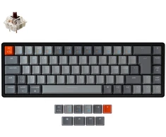 Keychron K6 Belaidė mechaninė klaviatūra (Nordic ISO išdėstymas), su laidu &amp; Wireless, USB + Bluetooth, Mechaninė, QWERTY, RGB LED, Juodas, Pilkas, Oranžinis