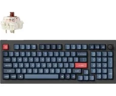 Klaviatūra Keychron V5 Max, 96 %, laidinis ir belaidis, radijo dažnių belaidis ryšys + „Bluetooth“, mechaninis, RGB LED, juodas, pilkas