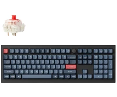Klaviatūra Keychron V6 Max, pilno dydžio (100%), laidinis ir belaidis, RF belaidis + Bluetooth, mechaninė, RGB LED, juoda, pilka
