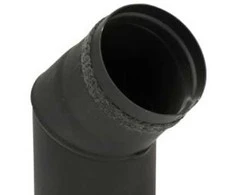 Kierulff MB Juodas dūmų vamzdis, 100 m ilgio alkūninis vamzdis 45° x 1 mm. Keraminė tarpinė.