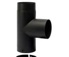 Kierulff MB Juodas dūmtraukio vamzdis 130 mm T formos 90 - T formos 90ø su suodžių surinktuvu