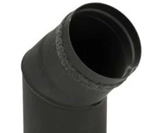 Kierulff MB Juodas dūmtraukio vamzdis, 80 mm alkūninis vamzdis 45 - alkūninis vamzdis 45° x 1 mm. Keraminė tarpinė.