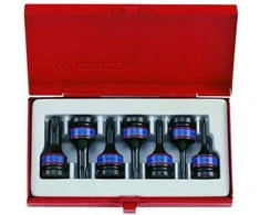 KING TONY smūginės galvutės su TORX 1/2" 7 vnt. T25 - T60, kasetė