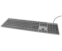 Klaviatūra Deltaco TB-801 - Full-size (100%) - USB - Membrane - QWERTY - Pilkas