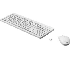 HP 230 Belaidė klaviatūra ir pelė Combo, Full-size (100%), Wireless, RF belaidė, Membrane, Baltas, su pele