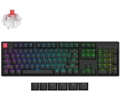 Klaviatūra Keychron K10 QMK V2, su laidu &amp; Wireless, USB + RF belaidė + Bluetooth, Mechaninė, QWERTY, RGB LED, Juodas