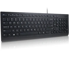 Klaviatūra Lenovo Essential, Full-size (100%), su laidu, USB, Juodas
