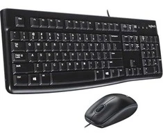 Klaviatūra Logitech Desktop MK120, su laidu, USB, Mechaninė, QWERTY, Juodas, su pele