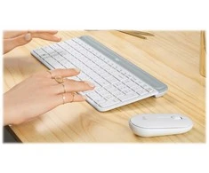 Belaidė klaviatūra ir pelė MK470 Slim Wireless Combo, US išdėstymas, Baltos spalvos