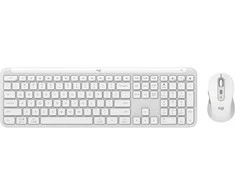 Klaviatūra Logitech - „Signature Slim“ belaidės klaviatūros ir pelės rinkinys MK950, balkšvas, NORDIC