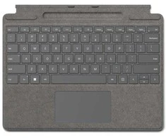 Microsoft Surface Pro 8/9/X 13" dėklas su klaviatūra ir rašikliu, anglų (tarptaut.) išdėstymas, platinos spalvos