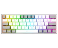Klaviatūra REDRAGON K617-RGB Fizz RGB Baltas/Pilkas, su laidu, USB, Mechaninė, Pilkas, Baltas
