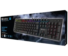 Sandberg Mechaninė žaidėjų klaviatūra NORDIC, laidinė, USB, mechaninė, QWERTY, RGB LED, juoda