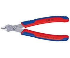 Knipex 78 03 125, Įstrižinės replės, Plienas, Plastikas, Mėlyna, Raudona, 125 mm, 56 g